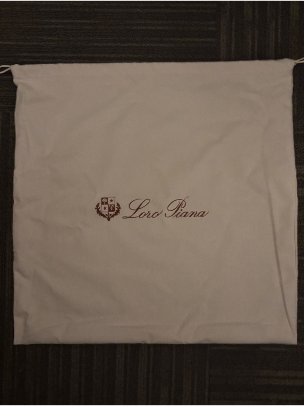 Loro Piana Cream Dust Bag with Logo 19.5 x 19.5
